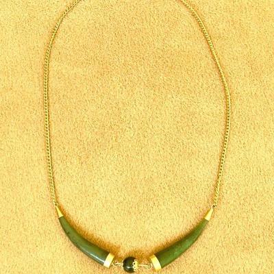 HTH027 Jade Gold Necklace 