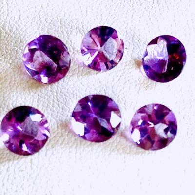 HTH007 Amethyst Round Faceted Stones (6)