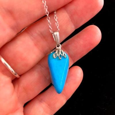 HTH036 Turquoise SS Necklace 