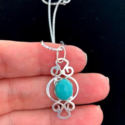 HTH040 Turquoise SS Necklace 