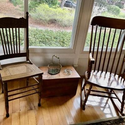 Rockeer $65
antique kitchen chair $35
storage box $35
20 X 13 X 13