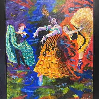 Vibrant Women Dancers By Artist Montague 2005