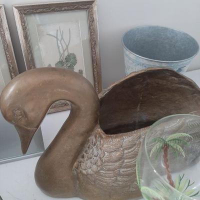Brass swan Planter $25