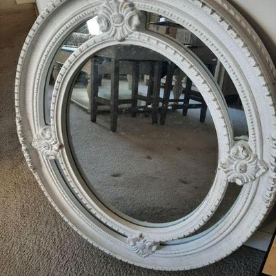 White ornate oval mirror $39.00