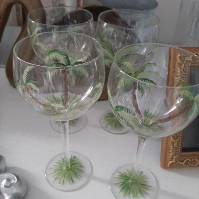 Hand painted wine glasses. $12.00