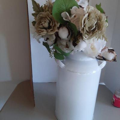 Floral in milk can $25