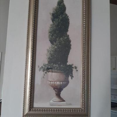 One of a pair of topiary pictures. $15 for pair
