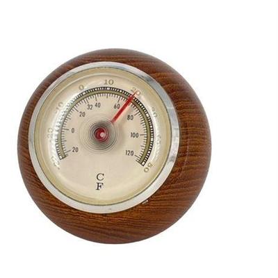 Lot 048  
MCM Danish Made Teak Desk Thermometer, Ball Shape