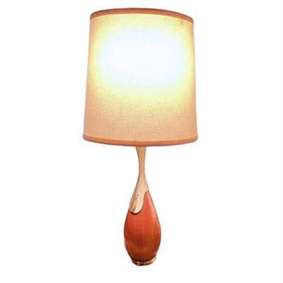 Lot 008-263  
Mid-Century Modern Tony Paul-Style Walnut and Brass Table Lamp