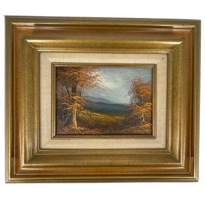 Lot 063.   
Hungarian Signed Artist Oil on Board, Autumn Landscape