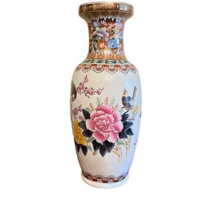 Lot 521   
Decorator Peony Chinese Floor Vase, Chinese Export