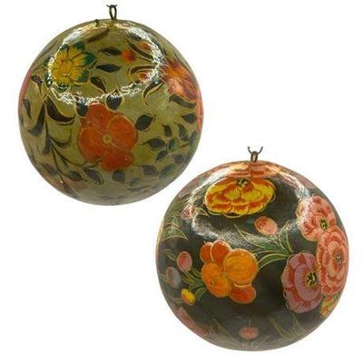 Lot 320   
Hungarian Hand Painted Wood Ornaments,Two (2)