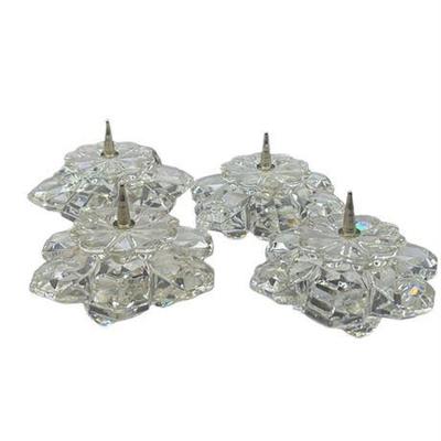 Lot 300-018   
Swarovski Snowflake Figurine Pin Top Candle Holder Set of 4