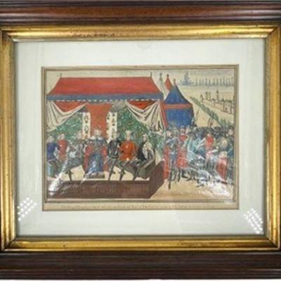 Lot 034  
19th C Hand Colored Lithograph, 