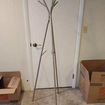 Modern Tripor Brushed Nickel Coat Rack.  $10