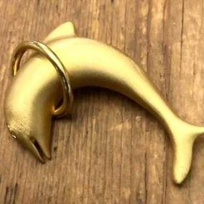 Gold tone Dolphin Pin
