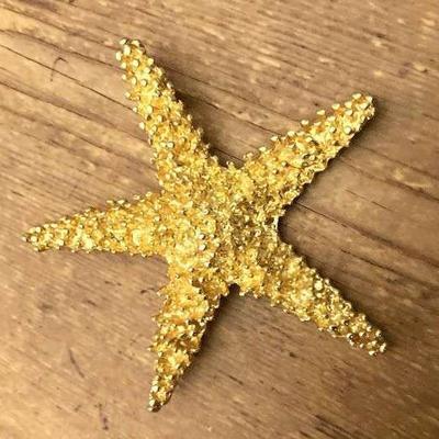 Large Gold tone Starfish Pin

