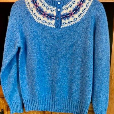 Lady Clansman English Sports Shops 100% Scottish Shetland Sweater Size 40