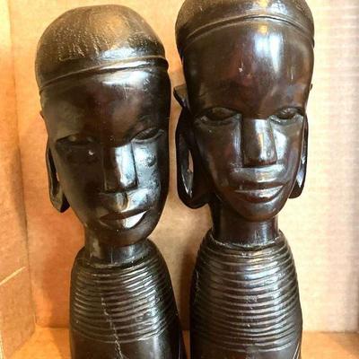 Heavy Carved African Figurines
