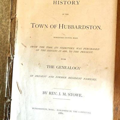 1881 History of the Town of Hubbardston Book

