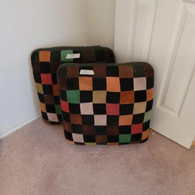 Vintage Leather Patchwork Pillows