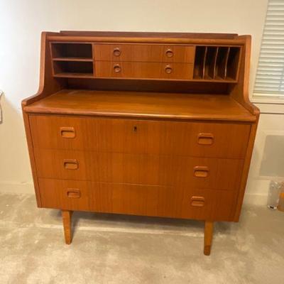 Mid Century Teak Secretary Desk