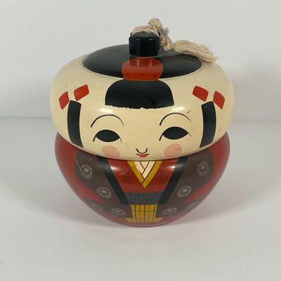 Vintage Kokeshi Bento/trinket Box