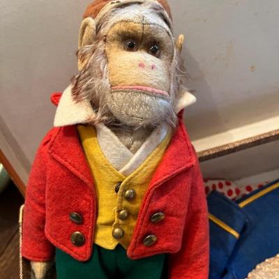 vintage German mohair monkey doll with outfits