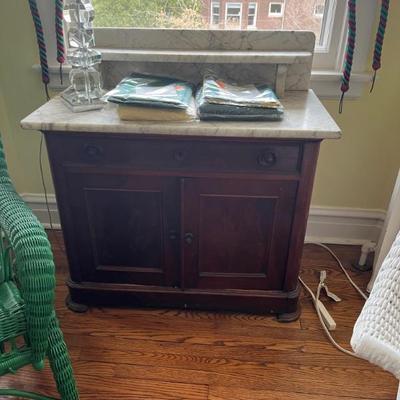 late 19th century, marble topped chest, wash stand