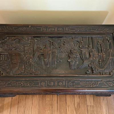 vintage Chinese carved chest