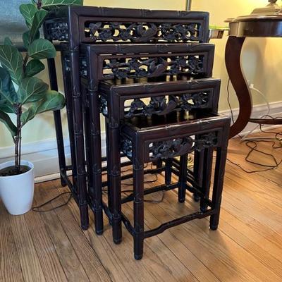 a charming set of 4 Chinese nesting tables