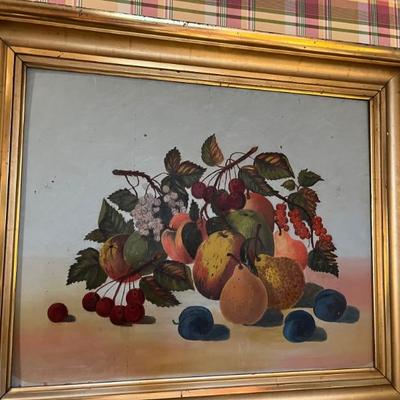 Antique painting, still life of fruit