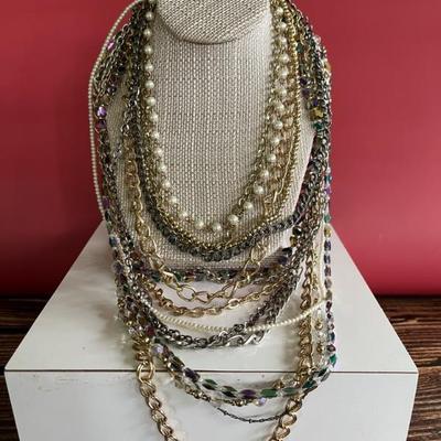 very cool, modern multi strand necklace