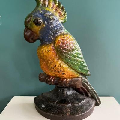 Hubley, c 1930 parrot cast iron doorstop