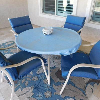 Patio furniture with glass table (covered)