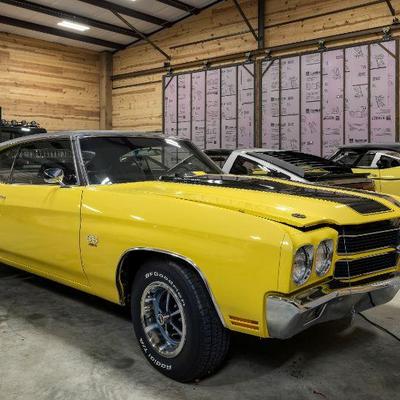 1970 Chevelle
Appears to be SS  454/425 hp, Cowl induction, 4 speed Hurst, Frame-off restoration, No build sheets
3018 miles, VIN #:...
