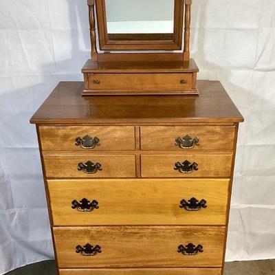 KEKA109 Ethan Allen Baumritter Heirloom, Nutmeg, Tall Dresser	Tall 4 drawer solid maple wood dresser and additional matching swinging...