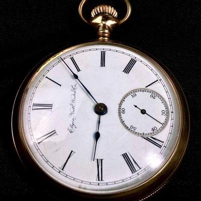 BIHY912 Circa 1889 Elgin Pocket Watch	Men's antique gold plated, working pocket watch, serial # 3269081, Grade 82, size 18, 15 jewels.
