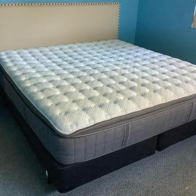 Stearns and Foster King mattress, bed and frame, like new.
