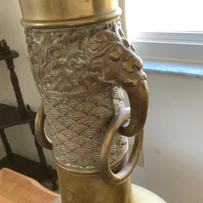 Detail of lamp with lion head
