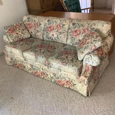 Floral pull out sleeper sofa