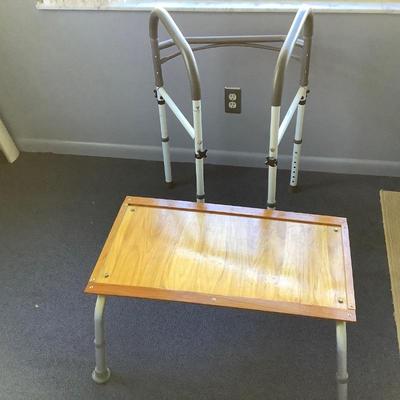 Walker and bed table