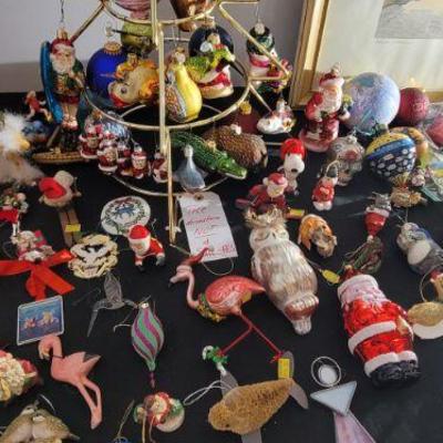 Assortment of beautiful Christmas ornaments