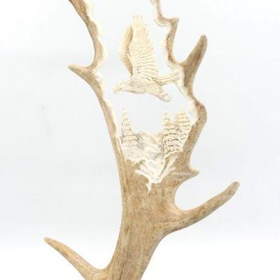 Skip Rowell Carved Moose Antler