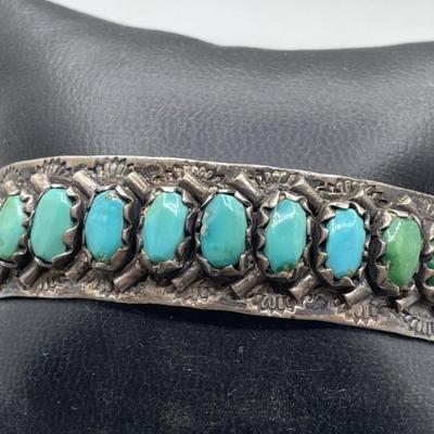 925 Silver w/ Turquoise Zuni Cuff Bracelet
