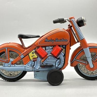 Reproduction 1950â€™s Tin Toy-  Red Harley Davidson