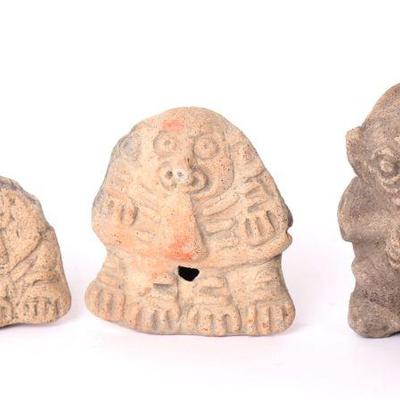Tumaco La Tolita Pottery Figural Whistles Lot