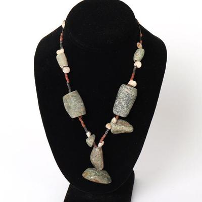 Pre-Columbian Jadeite & Hardstone Beaded Necklace
