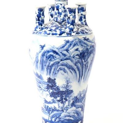 Chinese Blue & White Five Spout Vase