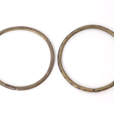 Pair of Filipino Brass Bangle Bracelets